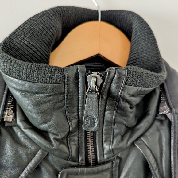 Barnabe Hardy Lamb Skin Green Hooded Bomber Coat Jacket France puffer 50 L - Picture 7 of 16